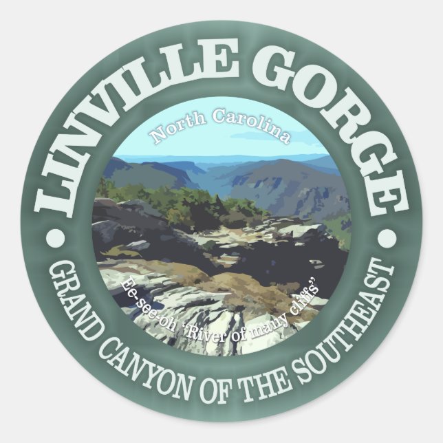 Linville Gorge Classic Round Sticker (Front)