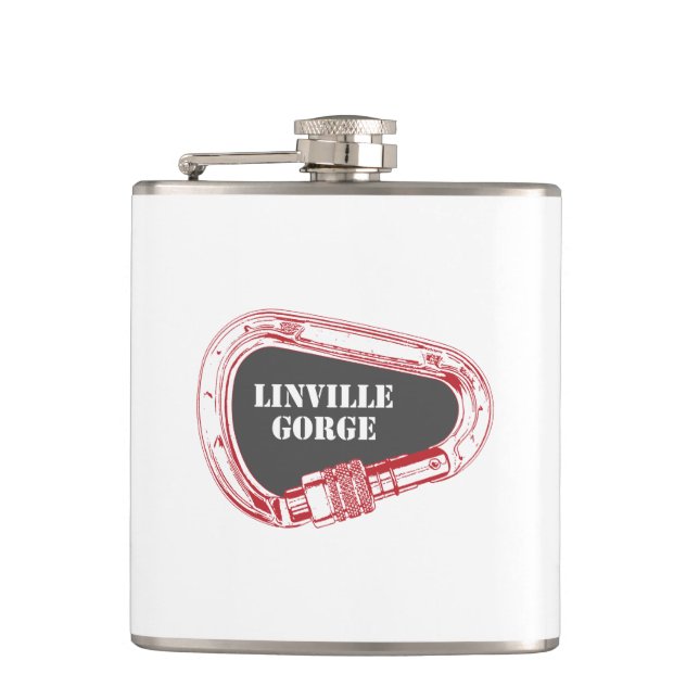 Linville Gorge Climbing Carabiner Hip Flask (Front)
