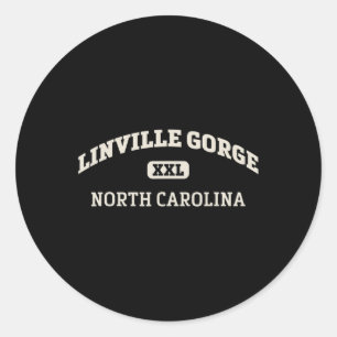 Linville Gorge College Style Rock Climbing Area De Classic Round Sticker
