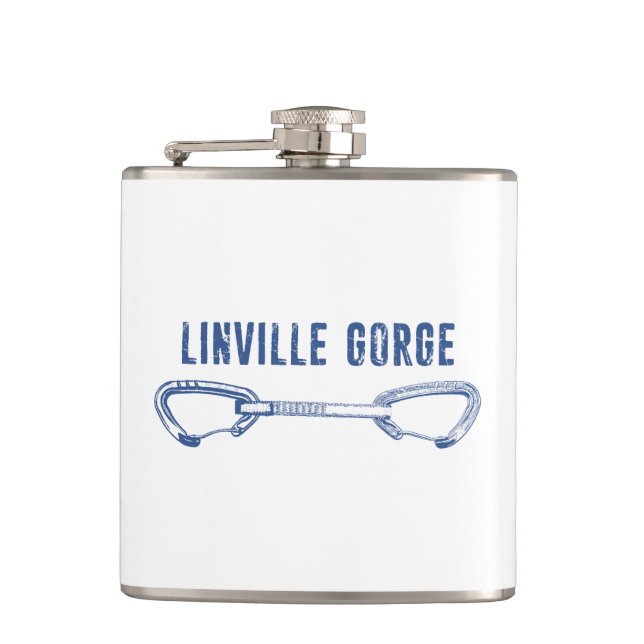 Linville Gorge North Carolina Climbing Quickdraw Hip Flask (Front)