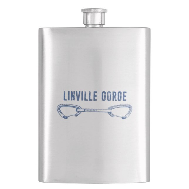 Linville Gorge North Carolina Climbing Quickdraw Hip Flask (Front)