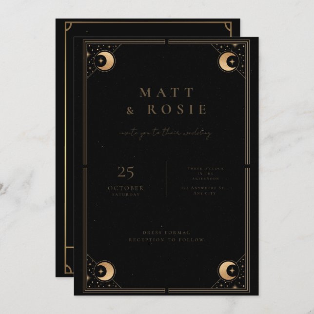 L'Invitation Amoureux, Faire-part de mariage Tarot (Devant / Derrière)