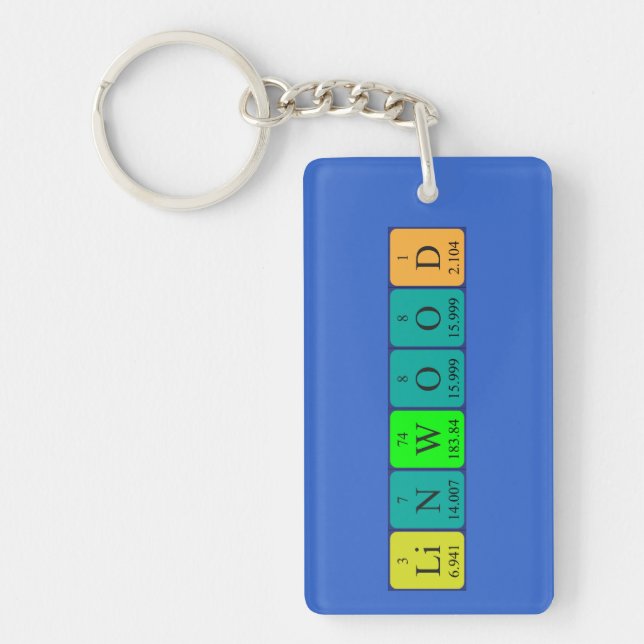 Linwood periodic table name keyring (Front)