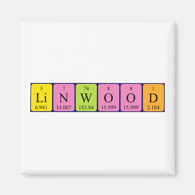 Linwood periodic table name magnet (Front)