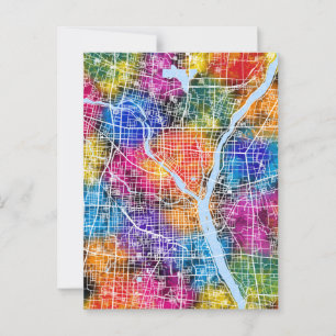 Linyi China City Map Postcard