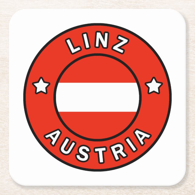 Linz Austria Square Paper Coaster (Front)