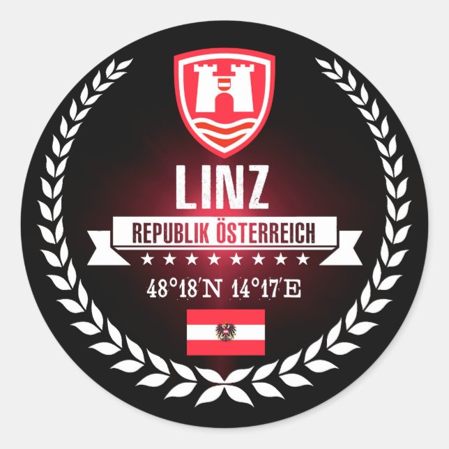 Linz Classic Round Sticker (Front)
