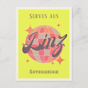 Linz Österreich Autriche néon disco Carte postale