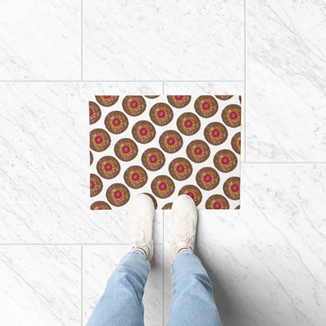 Linzer Torte Christmas Cookie Holiday Bakery Doormat (Indoor)