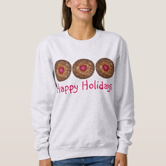 Linzer Torte Christmas Cookie Holiday Sweatshirt (Front)