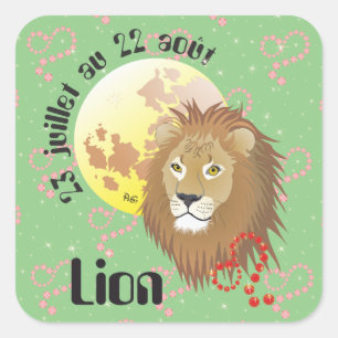 Lion 23 juillet au 22 août Autocollants Square Sticker