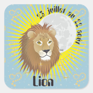 Lion 23 juillet au 22 août Autocollants Square Sticker