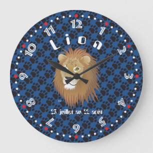 Lion 23 juillet au 22 août Horloge Large Clock