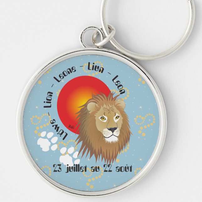 Lion 23 juillet au 22 août Porte-clés Keychain (Front)