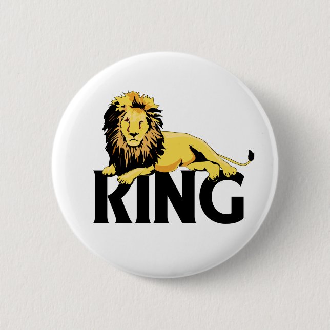 Lion 2 Inch Round Button (Front)