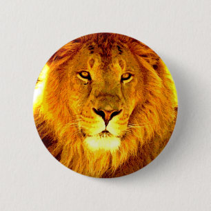 Lion 2 Inch Round Button