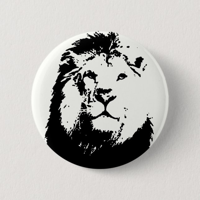 Lion 2 Inch Round Button (Front)