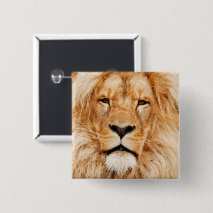 Lion 2 Inch Square Button