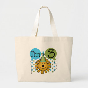 Lion 3rd Birthday T-shirts and Gifts Large Tote Bag