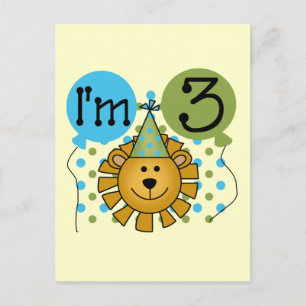 Lion 3rd Birthday T-shirts and Gifts Postcard