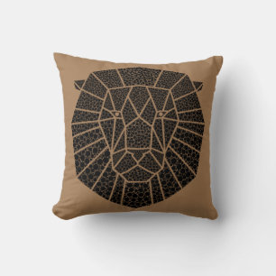 Lion Abstract Art Illustration Throw Pillow