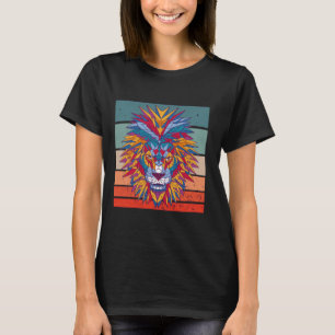 Lion abstract colorful geometric art modern shape T-Shirt
