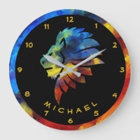 Lion abstract colourful art king crown for men