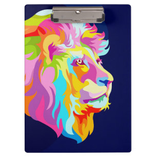 Lion Abstract Lion Head In Pop Clipboard