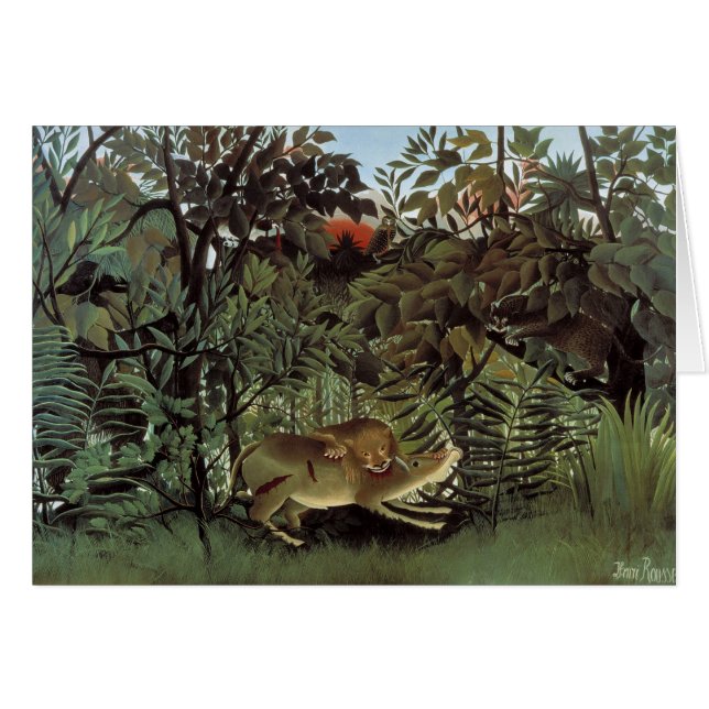 Lion affamé par Henri Rousseau, animal sauvage Vin (Devant horizontal)