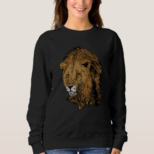 Lion Africa predator print head imprint with wild Sweatshirt