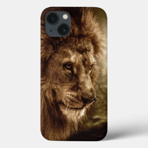 Lion against stormy sky iPhone 13 case