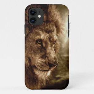 Lion against stormy sky iPhone 11 case