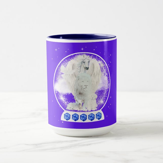 Lion agneau animal de compagnie Sympathy café Mug (Centre)