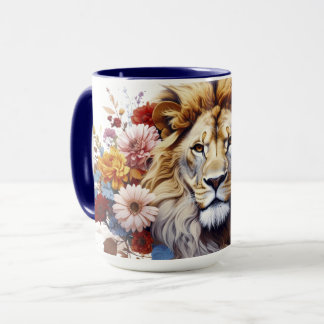 Lion Among Flowers Mug