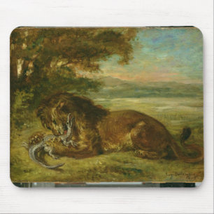 Lion and Alligator, 1863 Mouse Pad