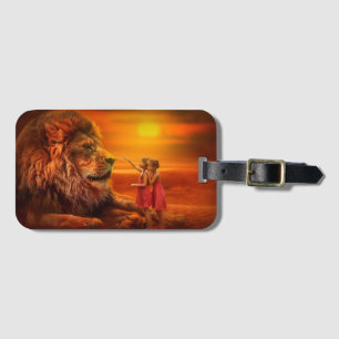 Lion and Children Luggage Tag