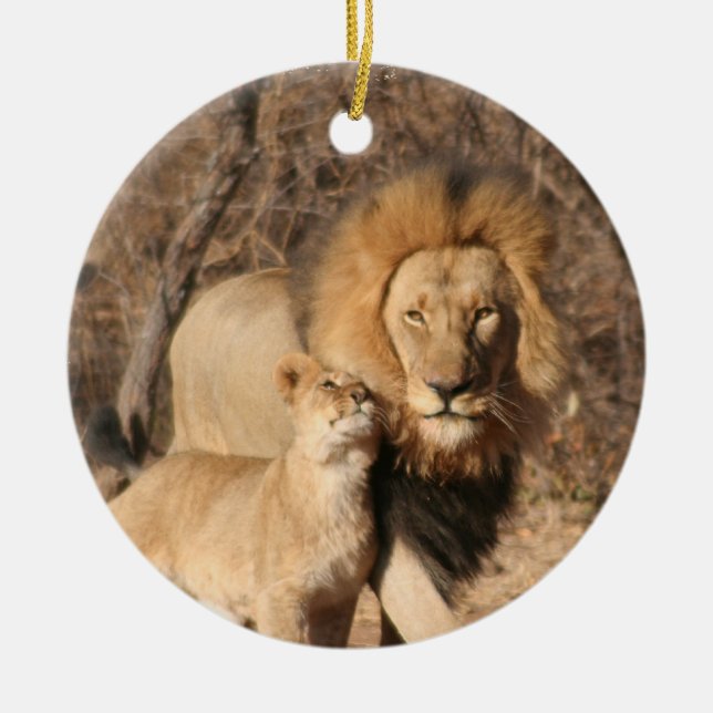 Lion and Cub Ornament (Front)