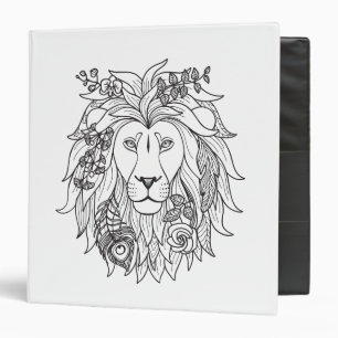 Lion And Flowers Doodle Binder