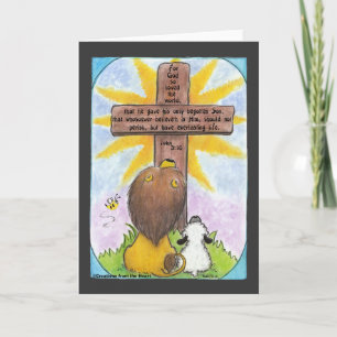 Lion and Lamb At the Cross Card