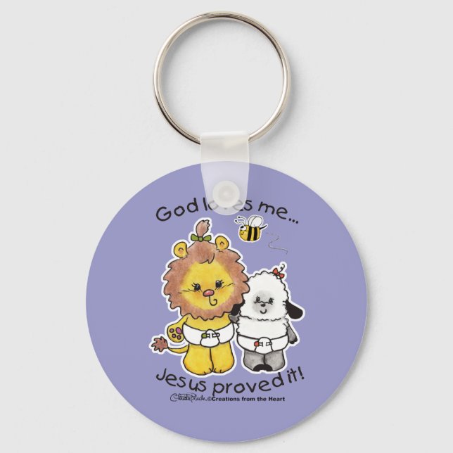 Lion and Lamb Babies Keychain (Front)