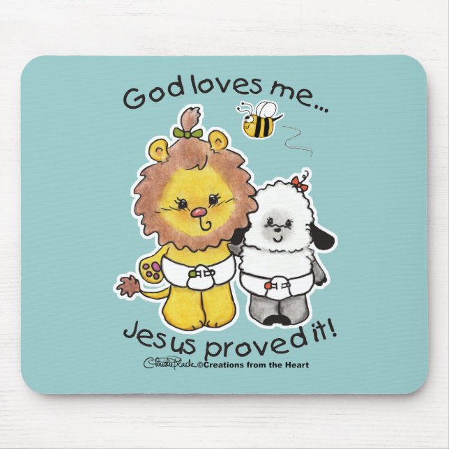 Lion and Lamb Babies Mouse Pad (Front)