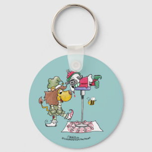 Lion and Lamb Candy Cane Makers Keychain