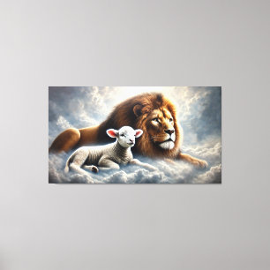 Lion and Lamb Canvas Art