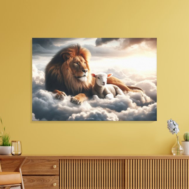 Lion and Lamb Canvas Art (Insitu(LivingRoom))