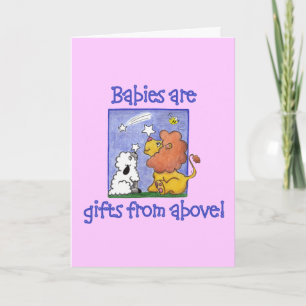 Lion and Lamb catch falling stars Card