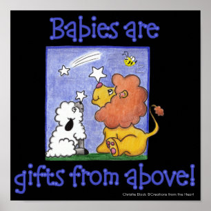 Lion and Lamb catch falling stars Poster