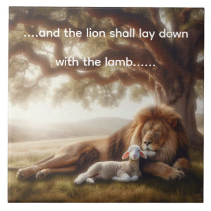 Lion and Lamb Ceramic Tile
