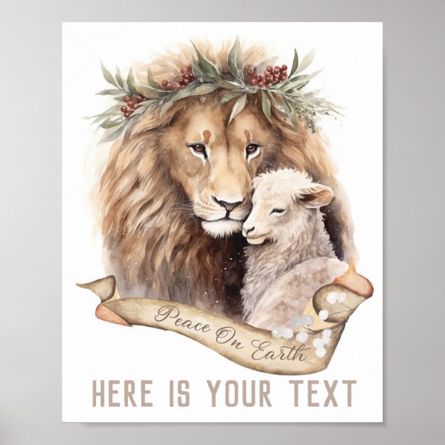 Lion and Lamb Christmas sign (Front)