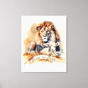 Lion and Lamb Christmas sign