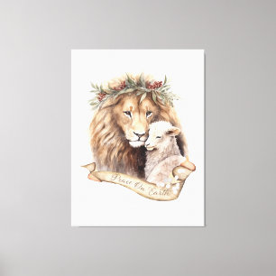 Lion and Lamb Christmas sign